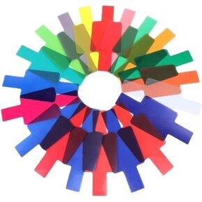 20 Color Photographic Color Gel Filter Cards Set