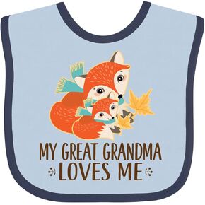 inktastic My Great Grandma Loves Me Fox Baby Bib