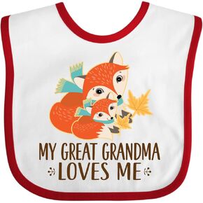 inktastic My Great Grandma Loves Me Fox Baby Bib in Saudi Arabia