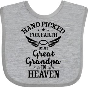 inktastic Handpicked for Earth By My Great Grandpa in Heaven Baby Bib