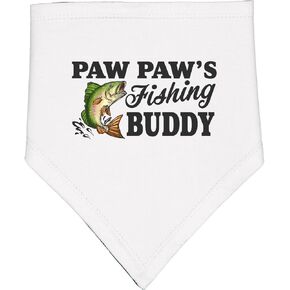 Inktastic Paw Paw's Fishing Buddy Baby Bandana Bib