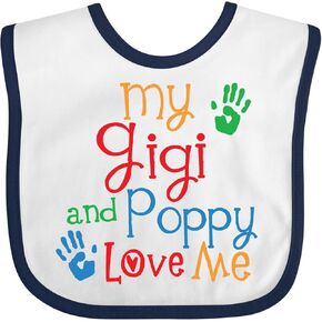 inktastic my gigi and poppy love me baby bib