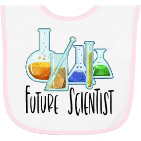 inktastic Future Scientist with Beakers, Test Tubes and Baby Terry Cloth Bib