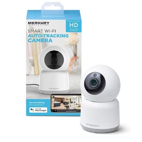 Merkury Innovations 1080P Smart Auto-Tracking Security Camera, Wi-Fi