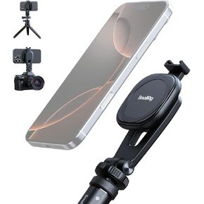 SMALLRIG AC-10 Magnetic Attachable Phone Clamp, with Cold Shoe Mount and 1/4"-20 Threaded Hole, for iPhone 16/15 / 14/13 / 12 Series, 90° Tilt for Recording, Live Streaming - 5283