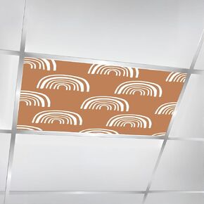 4 Pcs Fluorescent Light Covers for Ceiling Lights Boho Nursery Rainbow Pattern For Playroom Kids Bedrooms Neutral Gender Decorative Magnetic Classroom Light Filters 4x2 ft for Office Hospitals Home