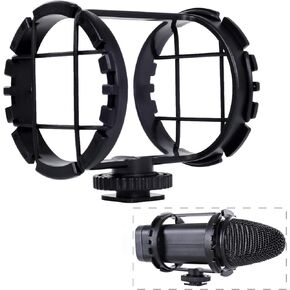 BOYA BY-C03 Camera Shoe Shockmount for Shotgun Microphones 1" to 2" in Diameter (Fits The Zoom H1)