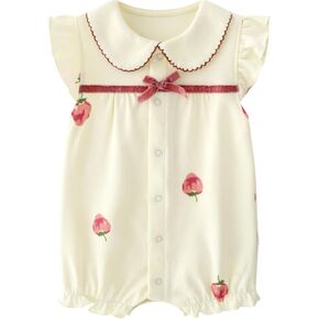 Ohrwurm Baby Boys Girls Romper Cartoon Printed Short Sleeve One-Piece Beach Outfit Summer Clothes