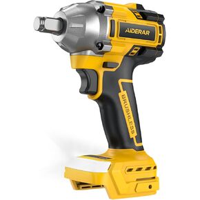 Cordless Impact Wrench for DeWalt Battery, 500Nm (369Ft-Lbs) 1/2" & 1/4" Brushless Impact Gun, 2-Speed High Torque Power Tool for Tire Removal, Rusted Bolts, Car Maintenance(No Battery)