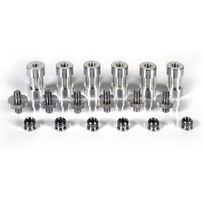 6 Sets of Light Stand Spigot Adapters, Screw Adapters & Thread Converter Rings