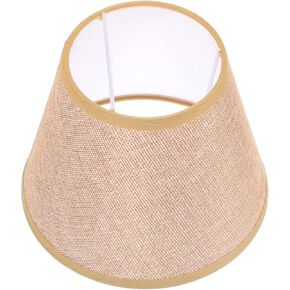 POPETPOP Small Brown Fabric Lamp Shade Tabletop Lampshade Drum Lampshade for Ceiling Light