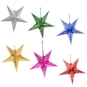 PRETYZOOM Hanging Star Lampshade Set 6pcs Paper Star Lantern 3d Pentagram Lampshade for Ceiling