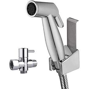 Sprayer Kit Stainless SteelSpray Head Shower Sprayer Toilet Spray Gun Set Pressurized Toilet Washer Nozzle HandheldSpray Kit with Hose Holder Water Separator