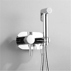 Handheld Bidet Sprayer for Toilet Wall Mounted Baby Cloth Diaper Sprayer Hot and Cold Water Toilet Sprayer Brass Handheld Sprayer Kit for Personal Hygiene Cleaning,Chrome