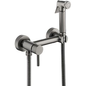 Sprayer Brass HandheldToilet Sprayer Portable Baby Cloth Diaper Sprayer for Hot and Cold Water PortableFaucet withHose for Feminine Wash Easy to Install,Gray(Gris)