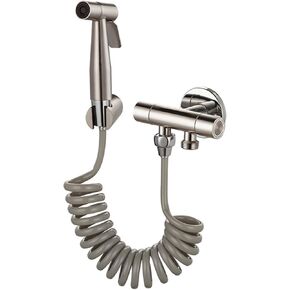 HandheldSprayer for Toilet Stainless Steel Baby Cloth Diaper Sprayer Brushed Portable Hand Held ToiletSprayer Head withHose and Bracket, for Feminine Wash,A(B)
