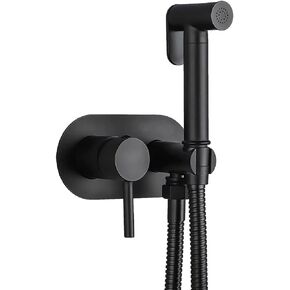Handheld Bidet Sprayer for Toilet Wall Mounted Baby Cloth Diaper Sprayer Hot and Cold Water Toilet Sprayer Brass Handheld Sprayer Kit for Personal Hygiene Cleaning,Black