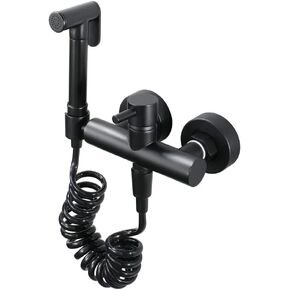 Handheld Bidet Sprayer Brass Bidet Set, Bathroom Black Bidet Sprayer, Toilet Bidet Mixer