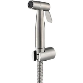 Handheld Bidet Sprayer with Angle Vavle, Stainless Steel Toilet Cleaner Bidet Sprayer Set, Baby Cloth Diaper Sprayer and Shower Wash Hose, Gold Square(Black)