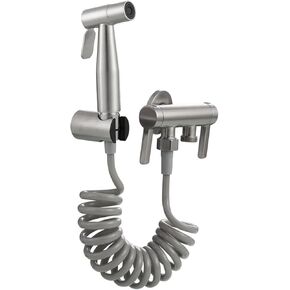 HandheldSprayer Wall Supercharge Cloth Diaper Sprayer Kit Stainless SteelSprayer for Toilet Spray Attachment with Hose for Feminine Wash,Brushed(Brushed)