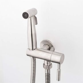 Bidet Sprayer Set Kit, Bathroom Wall Mounted Brushed Hand Bidet Faucet, 304 Stainless Steel