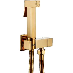 HandheldSprayer Kit with Hot and Cold Water Wall Mounted Gold Portable Cloth Diaper WasherFaucet Brass Bathroom ShowerTap