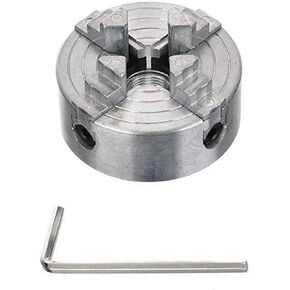Four 4 Jaw Chuck Z011A for Metal Mini Lathe M12x1mm Threaded Back 1.8~56mm/12~65mm Mini Collet Lathe Accessory Chuck(4 Jaw Chuck Rod)