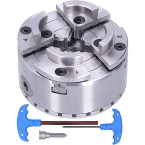 Self Centering Lathe Chuck M33 4in 4 Jaw for Woodworking, Clamping Force, Excellent Sealing, Automatic Centering, Accuracy KP96 B