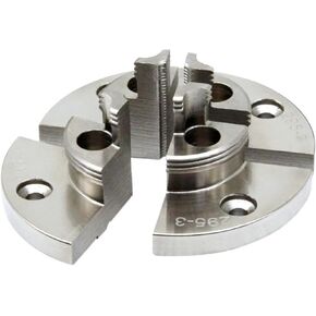 Step Jaw for 4 Inches Scroll Chuck Chrome Plated Wood Lathe Chuck 4-Jaws Self Centering Woodworking Machine Tools Accessories Chuck(Round Jaw)