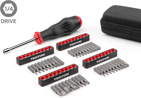 TEKTON 4 mm Phillips/Slotted Bit Set with Rail, 12-Piece (P000-P2, 0.8-4 mm) | DZZ92001 in Saudi Arabia