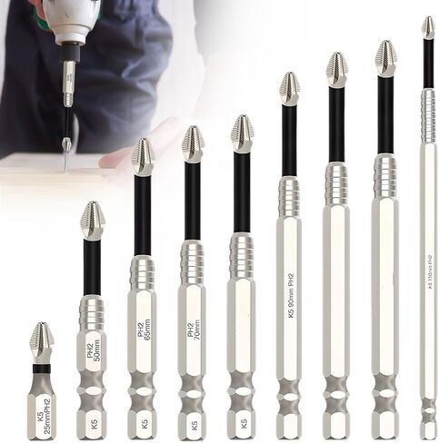 High Magnetic Screwdriver Drill Bit Set, Upgrade Strong Magnetic Durability Screwdriver Drill Bit Set, 2025 New Anti Slip Magnetic Electric Screwdriver Set Alloy Steel for Impact Driver (6, Sliver) in Saudi Arabia
