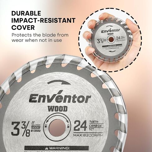 Enventor 3 Pack 3-3/8 Inch (85mm) Mini Circular Saw Blade for Mini Circular Saw, 24T Saw Blade Arbor Size 2/5-inch (10mm) for Wood, Plastic Cutting in Saudi Arabia