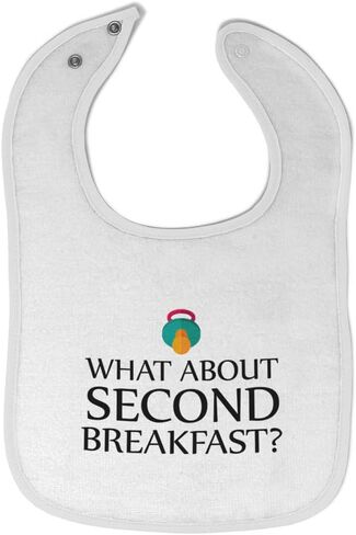 Toddler & Baby Bibs Burp Cloths Novelty What About Second Breakfast Funny Humor Cotton Baby Items for Baby Girl & Boy White Blue Design Only in Saudi Arabia