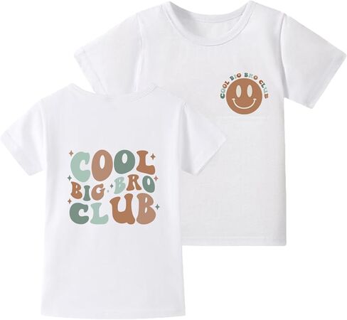 Big Brother Shirts Cotton Toddler Boys Cool Big Bro Club T-Shirt Promoted to Big Brother Announcement Tees in Kuwait