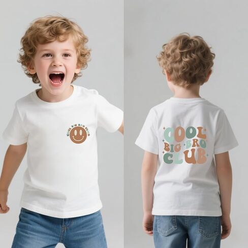 Big Brother Shirts Cotton Toddler Boys Cool Big Bro Club T-Shirt Promoted to Big Brother Announcement Tees in Kuwait