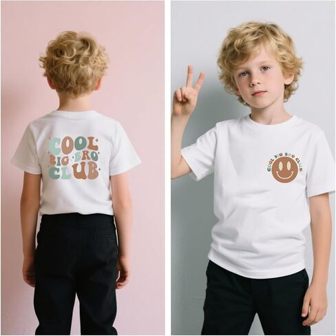 Big Brother Shirts Cotton Toddler Boys Cool Big Bro Club T-Shirt Promoted to Big Brother Announcement Tees in Kuwait