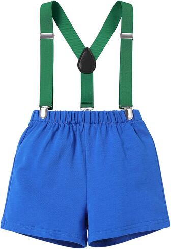 IBTOM CASTLE Baby Boy First Birthday Outfit Bow Tie One Year Old Romper Short Suspenders Cake Smash Clothes Set in Saudi Arabia