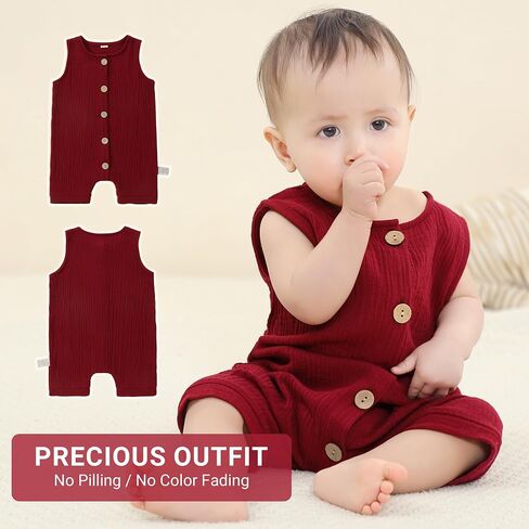 HAHASHOW Newborn Cotton Romper Baby Sleeveless Overalls Clothing Spring Summer Sleeveless Bodysuit Infant Outfit in Kuwait