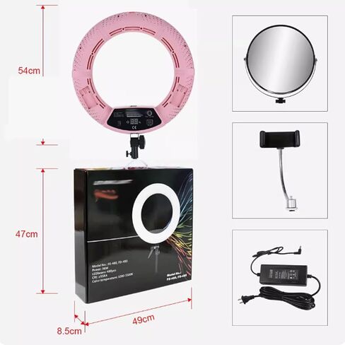 Fill Light Live Broadcast Ring Light Makeup Beauty Soft Light with Cell Phone Holder Fill Light for Tattoo Hair Salon Photography, Pink in Saudi Arabia