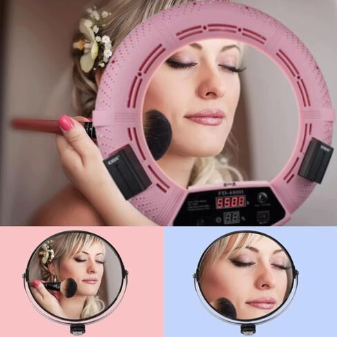 Fill Light Live Broadcast Ring Light Makeup Beauty Soft Light with Cell Phone Holder Fill Light for Tattoo Hair Salon Photography, Pink in Saudi Arabia