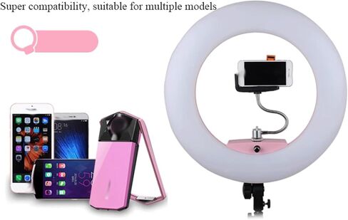 Fill Light Live Broadcast Ring Light Makeup Beauty Soft Light with Cell Phone Holder Fill Light for Tattoo Hair Salon Photography, Pink in Saudi Arabia