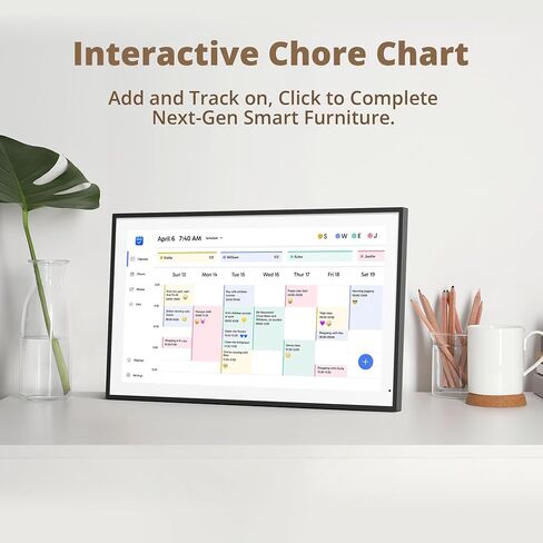 Dragon Touch 21.5" Digital Calendar Chore Chart – 1080P Full HD Interactive Touchscreen, Smart Family Planner, Hearth Display Digital Calendar Wall & Desk Mountable for Seamless Scheduling Black in Saudi Arabia