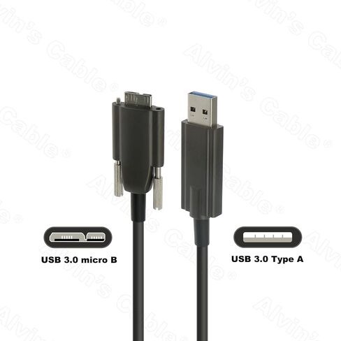 كابلات Alvin USB 3.0 إلى Micro-B ألياف ألياف-قابلية لبيتيكات لسان باسلر ACE كاميرا القفل Micro-B إلى النوع من النوع من أجل الكاميرا الصناعية 10M | 32.8 قدم in Kuwait