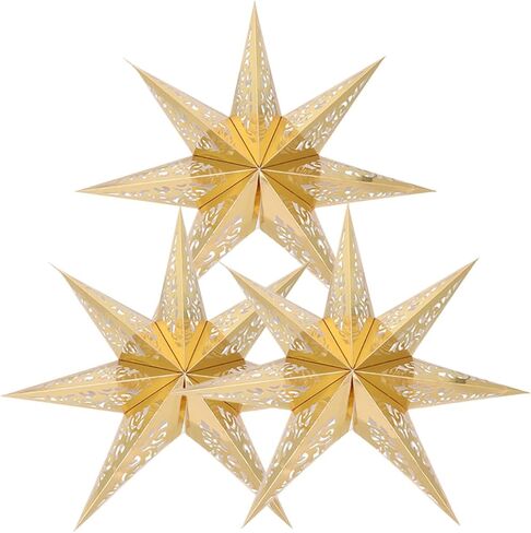 3pcs Star Paper Paper Lantern Lampingades Decorations Alegant Hanging Star Decortings للمنزل in Kuwait