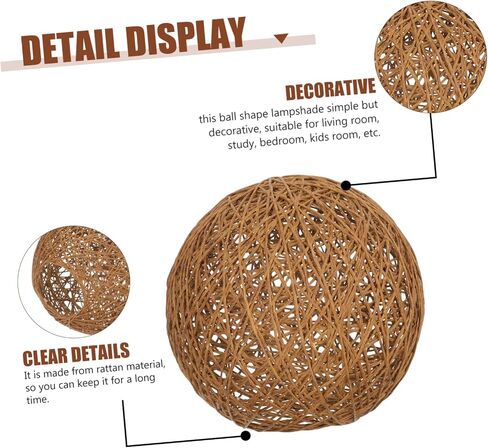 DOITOOL 3pcs Rattan Ball Light Cover Rattan Woven Lamp Shade Round Rope Ceiling Lamp Easy Install Home Lampshade in Saudi Arabia