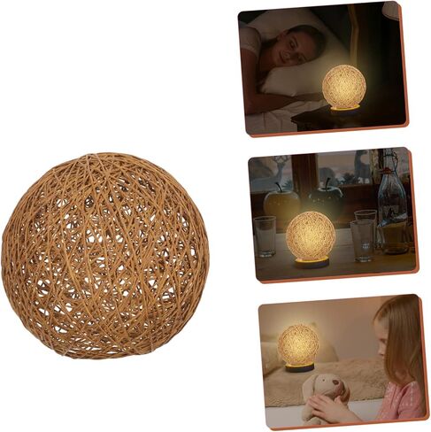 DOITOOL 3pcs Rattan Ball Light Cover Rattan Woven Lamp Shade Round Rope Ceiling Lamp Easy Install Home Lampshade in Saudi Arabia