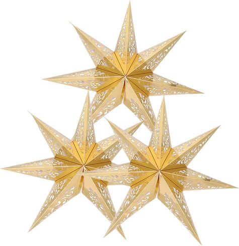 Uonlytech 3pcs Star Paper Lamp Shades Ceiling Hanging Lamp Cover for Bedroom Kitchen Office Holiday Celebrations Creates Beautiful in Saudi Arabia