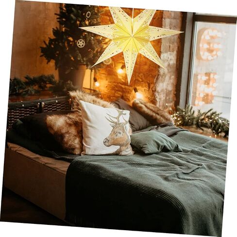Uonlytech 3pcs Star Paper Lamp Shades Ceiling Hanging Lamp Cover for Bedroom Kitchen Office Holiday Celebrations Creates Beautiful in Saudi Arabia