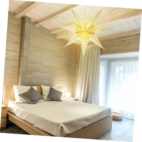 Uonlytech 3pcs Star Paper Lamp Shades Ceiling Hanging Lamp Cover for Bedroom Kitchen Office Holiday Celebrations Creates Beautiful in Saudi Arabia