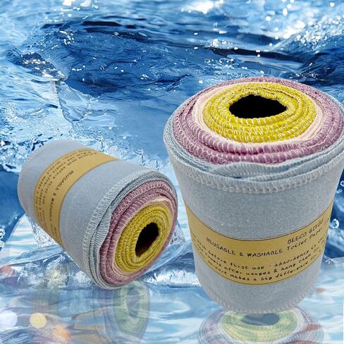 Reusable Toilet Paper Towels 24 Count Roll,Washable Absorbent No Tear Bidet Towels Cotton Cloth,Zero Waste Cleaning Supplies for Bathroom(Solid 4 Colors) in Kuwait